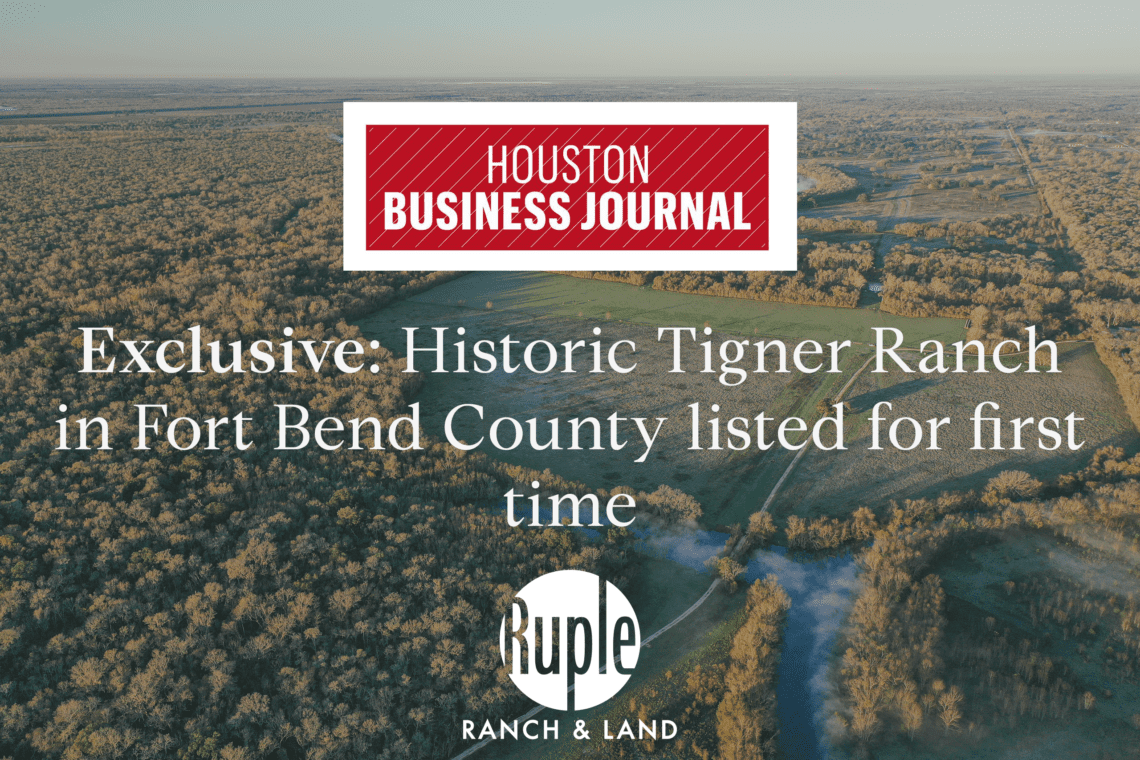 Exclusive: Historic Tigner Ranch in Fort Bend County listed for first time
